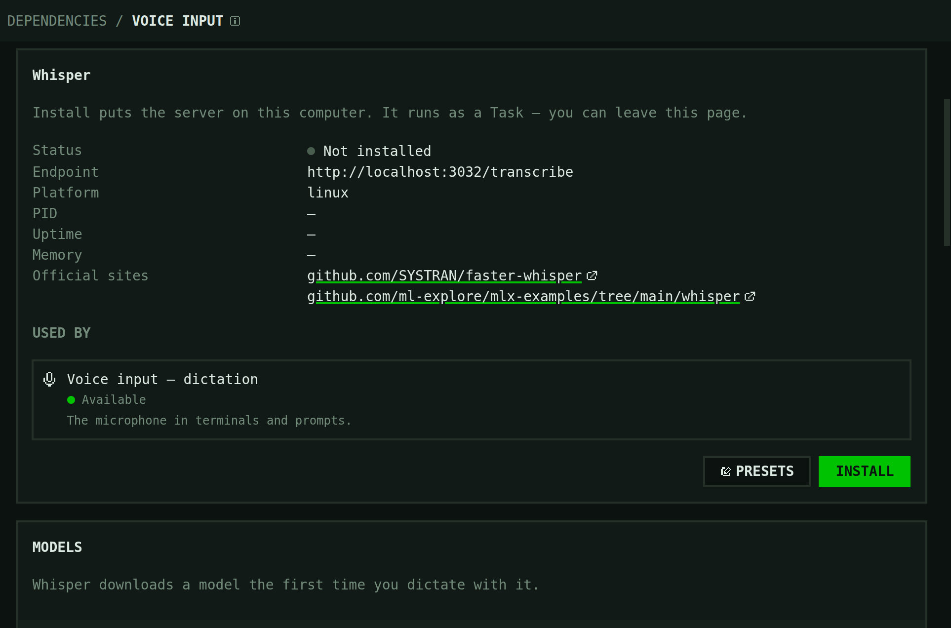 Webmux — Voice transcription